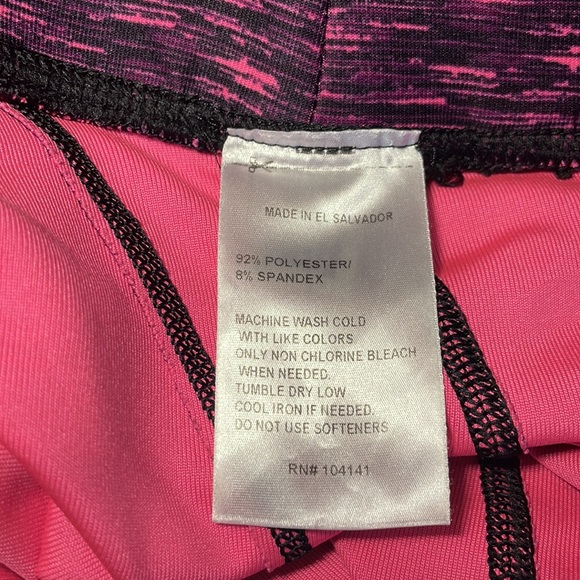 Reebok Cropped Leggings Size S Pink Purple Black - Picture 4 of 5